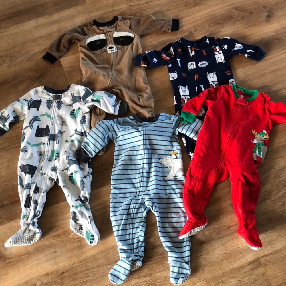 Set of 5 Fleece Sleepers